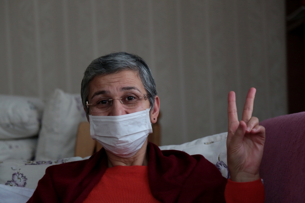 Pro-Kurdish Peoples' Democratic Party (HDP) lawmaker Leyla Guven, who is on hunger strike for nearly three months, is pictured at her home after being released from prison, in Diyarbakir, Turkey, on Friday. — Reuters