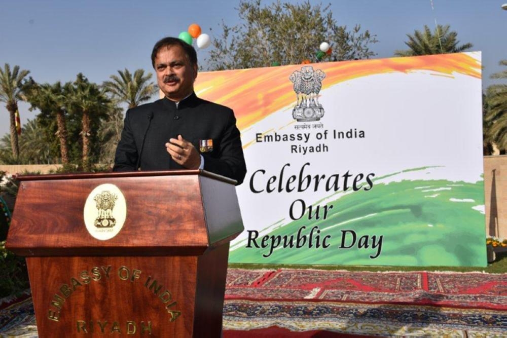 Ambassador Ahmad Javed is raising the national flag at the Indian Embassy in Riyadh to mark the country's Republic Day on Saturday.