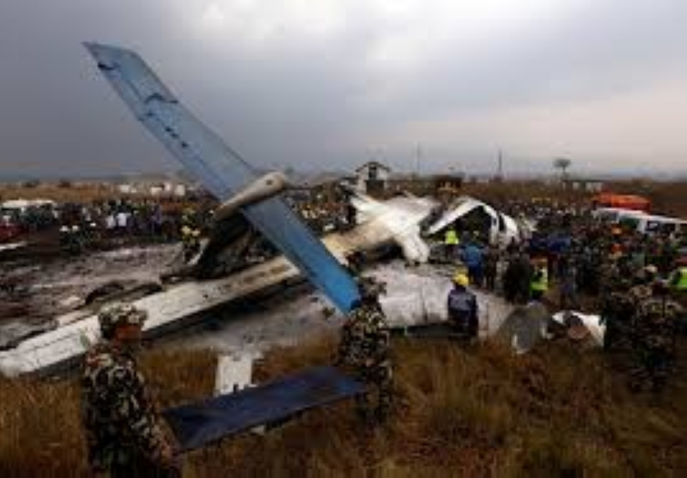 Rescue workers work at the wreckage of a US-Bangla airplane after it crashed at the Tribhuvan International Airport in Kathmandu, Nepal on March 12, 2018, in this file photo. — Reuters