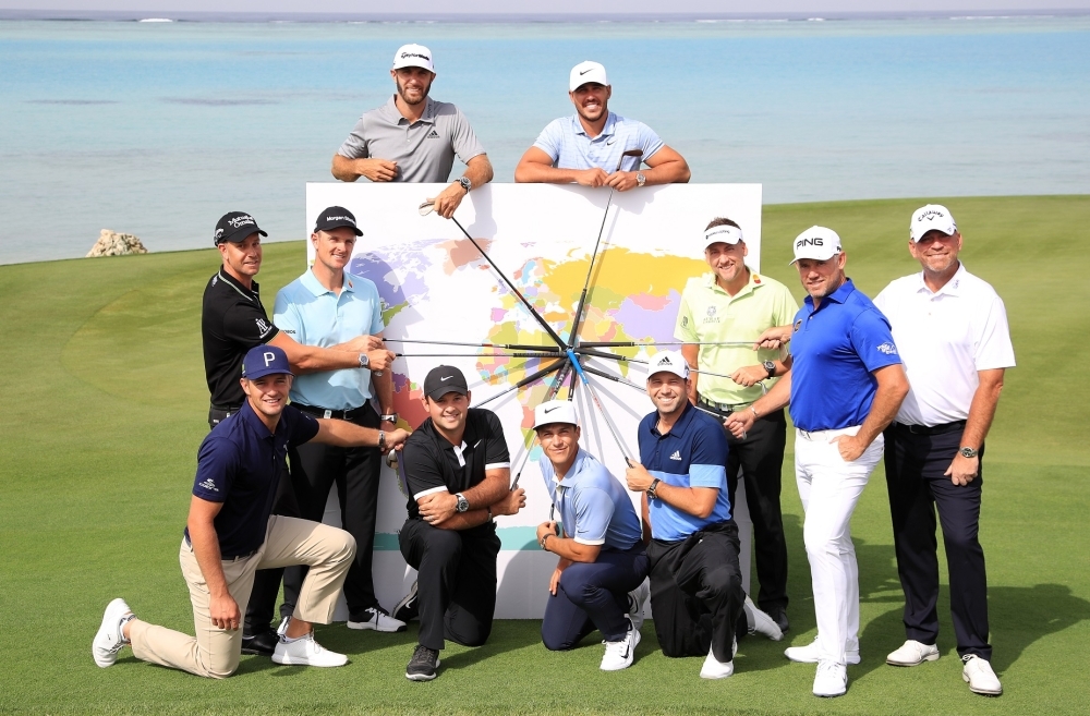 


(Left to right) (Front row) Bryson DeChambeau of the USA, Patrick Reed of the USA, Thorbjorn Olesen of Denmark, Sergio Garcia of Spain (Middle row) Henrik Stenson of Sweden, Justin Rose of England, Ian Poulter of England, Lee Westwood of England, Thomas Bjorn of Denmark (Back row) Dustin Johnson of the USA and Brooks Koepka of the United States put Saudi Arabia on the golfing map during a photocall prior to the start of the Saudi International at the Royal Greens Golf and Country Club in King Abdullah Economic City, Saudi Arabia. — Getty images