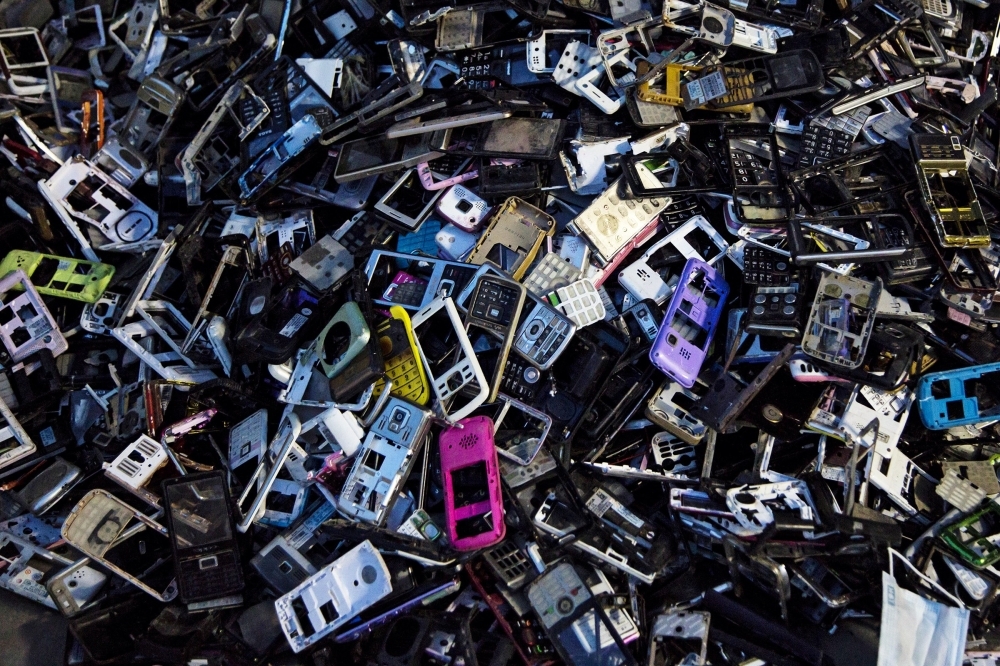 Old cellular phone components are seen inside a workshop in the township of Guiyu in China’s southern Guangdong province in this June 10, 2015 file photo. — Reuters
