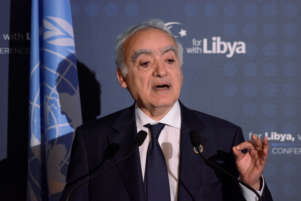 UN Envoy to Libya Ghassan Salame gestures as he speaks during a news conference after the second day of the international conference on Libya in Palermo, Italy, in this file photo. — Reuters