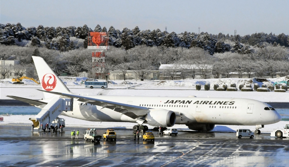 A Japan Airlines Boeing 787-9 Dreamliner plance is seen at Narita international airport in Narita, east of Tokyo, Japan. — Reuters