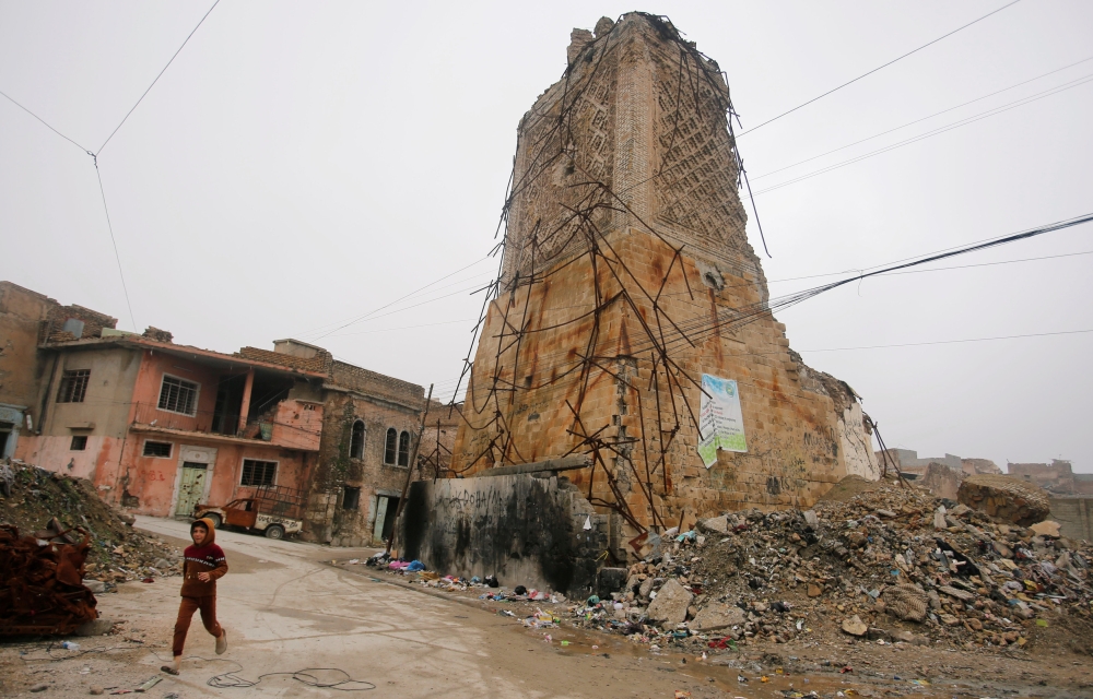 


The remains of Al-Hadba minaret in Mosul.