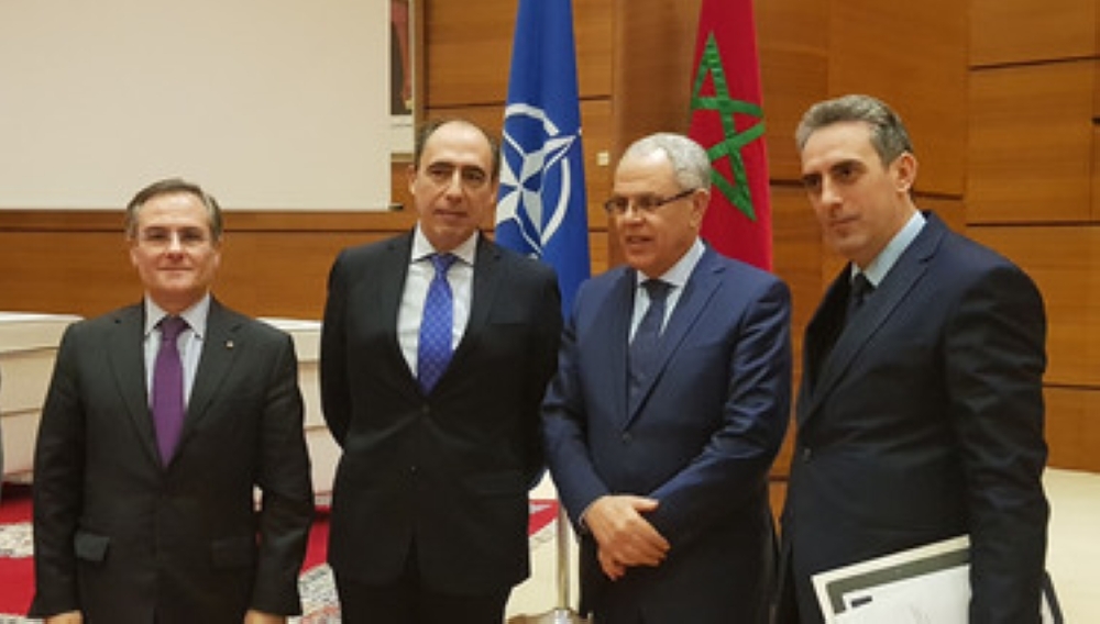 


(From left to right) NATO’s head of Middle East and North Africa section, Nicola de Santis, NATO Assistant Secretary General for Political Affairs and Security Policy Ambassador Alejandro Alvargonzalez, Minister Delegate in Charge of the Administration of Defense of Morocco Abdellatif, and Director of Global Affairs at the Moroccan Ministry of Foreign Affairs and International Cooperation Ismael Chekkori. — Courtesy photo