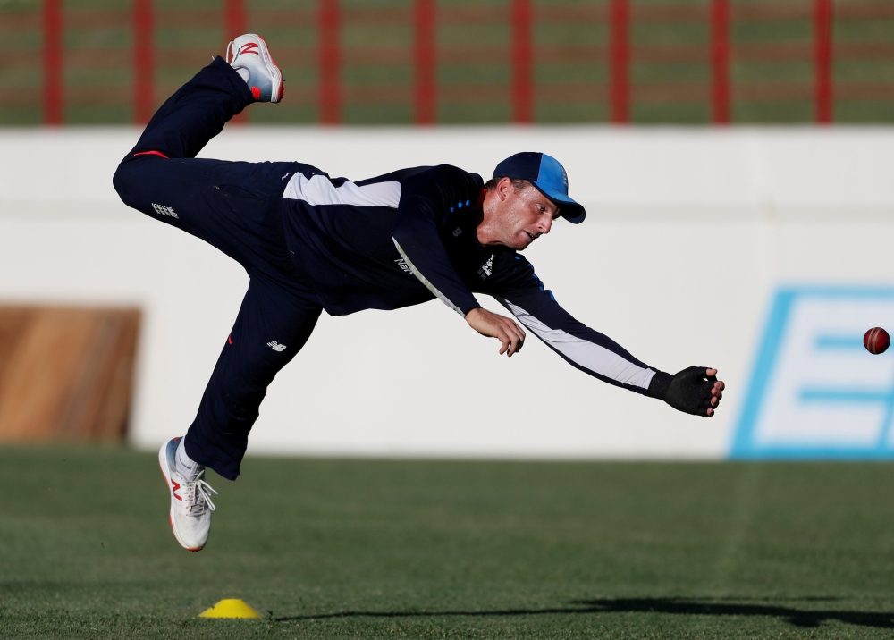 England's Jos Buttler during nets  at the Darren Sammy National Cricket Stadium, St Lucia on Thursday. — Reuters