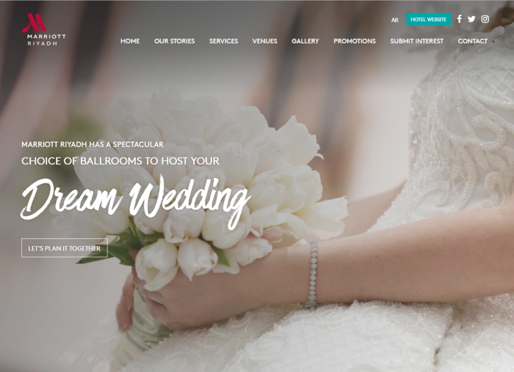Marriott Riyadh 
Hotel launches 
wedding website