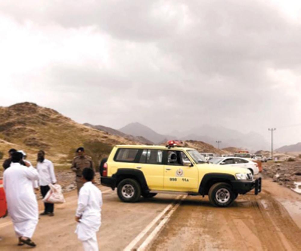 The Civil Defense closed several roads for traffic as a precautionary measure following heavy rain and floods in several parts of the Kingdom. — Courtesy Al-Watan