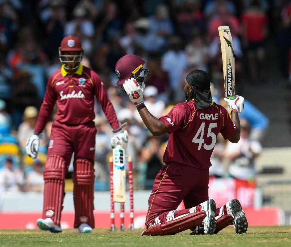 Chris Gayle lights up the Kensington Oval with another display of power-hitting for his 24th ODI ton.