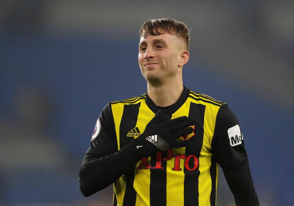 Watford’s Gerard Deulofeu celebrates at the end of the Premier League match against Cardiff City at Cardiff City Stadium Friday. — Reuters