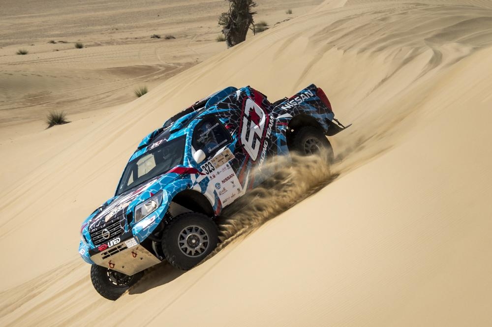 Saudi Arabia’s Essa Al-Dossari aims to make his mark in Dubai in a Nissan Navara.