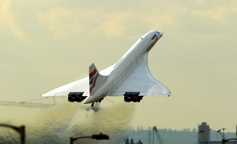 In this file photo taken on Oct. 24, 2003 a Concorde airplane takes off for a special around The Bay of Biscay flight at London Heathrow airport. — AFP