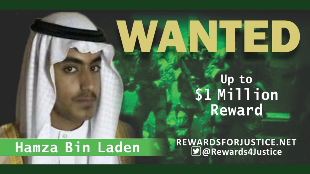 A photograph circulated by the US State Department’s Twitter account to announce a $1 million reward for Al-Qaeda key leader Hamza Bin Laden, son of Osama Bin Laden, is seen on Friday. — Reuters