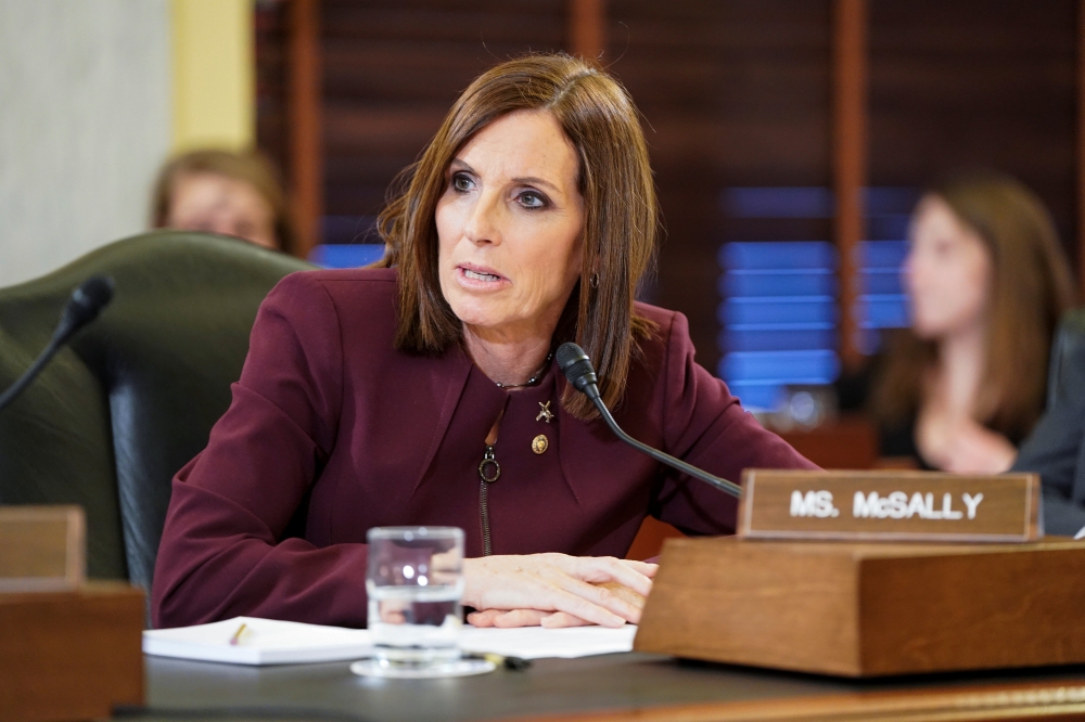 US Senator Martha McSally speaks during a Senate Armed Subcommittee hearing on preventing sexual assault where she spoke about her experience of being sexually assaulted in the military on Capitol Hill in Washington on Wednesday. — Reuters