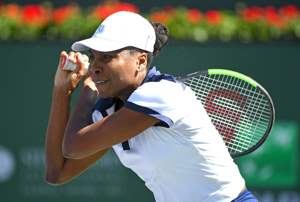 Venus Williams (USA) during her first round match against Andrea Petkovic (not pictured) in the BNP Paribas Open at the Indian Wells Tennis Garden. — Reuters