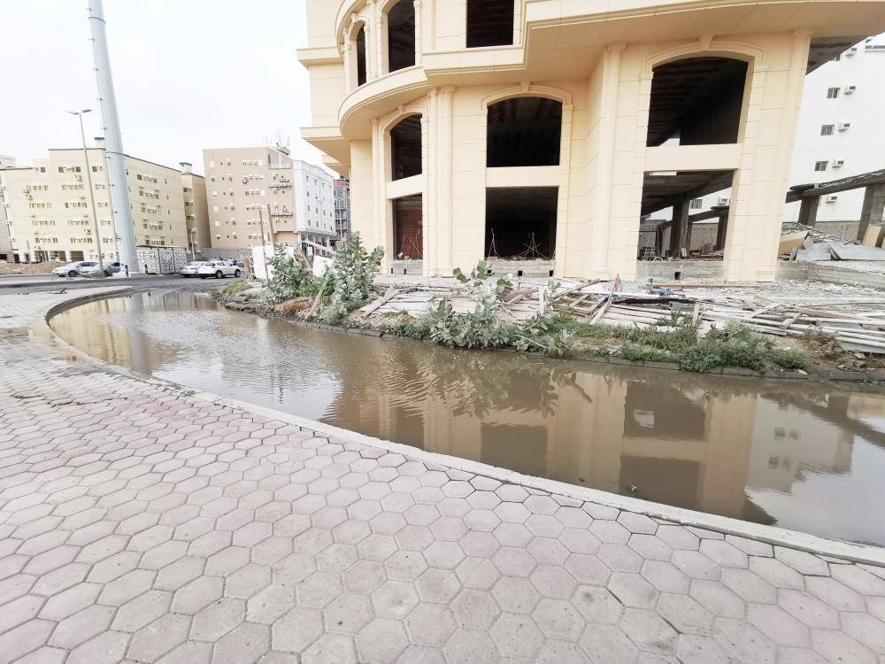 


A street in Al-Waha district of Jeddah is flooded by surfacing groundwater. 