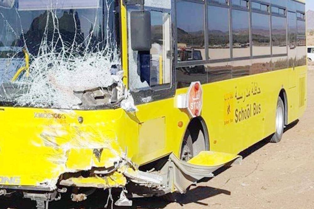 


The school bus that was involved in the fatal accident on the Mugheera road in Al-Ula.