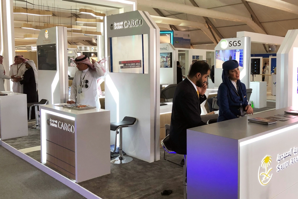 Saudia Cargo Booth at the Saudi International Airshow taking place in Al-Thumamah Airport in Riyadh. — Courtesy photo