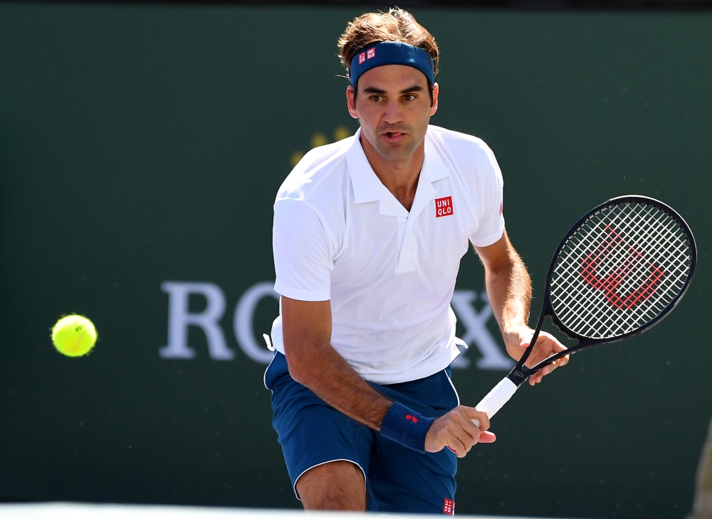 


Rafael Nadal plays a forehand against Karen Khachanov at the BNP Paribas Open in Indian Wells Friday. — AFP