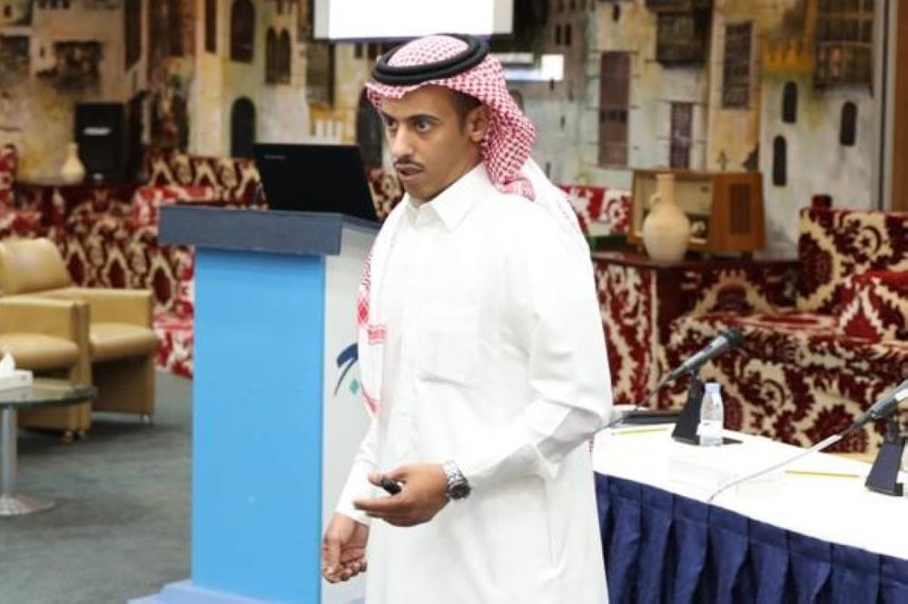 Abdulrahman Bin Saleh Alotaibi, a specialist in international trade, speaking at the two-day JCCI workshop on export capacities. — Courtesy photo