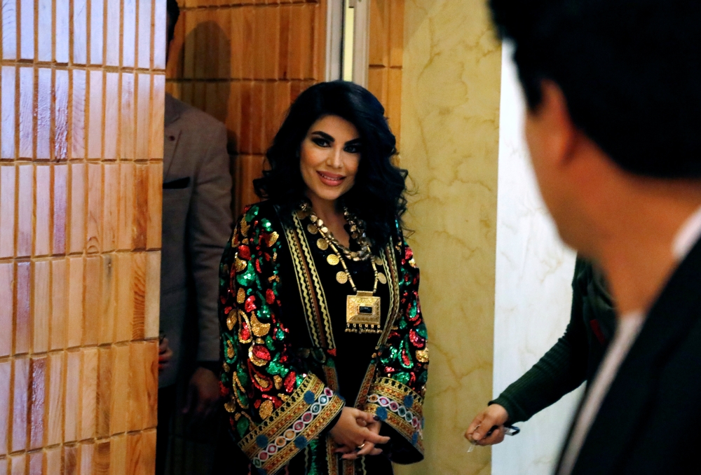 Afghan singer Aryana Sayeed at the Intercontinental Hotel in Kabul. — Reuters