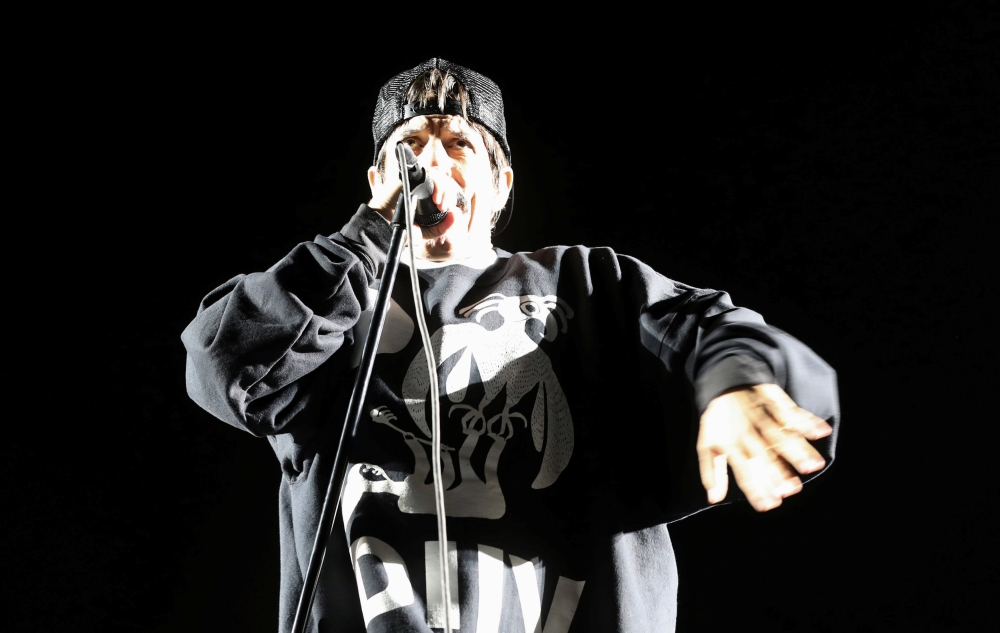 Singer Anthony Kiedis of the Red Hot Chili Peppers performs at Egypt's Giza pyramids. — Reuters