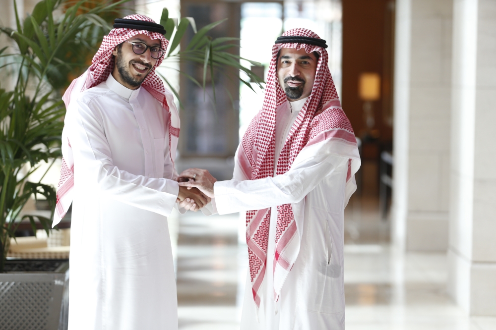 Omar Farooqui, founder and chief innovation officer, Coded Minds with Mohammad Alghaith, CEO of Alarabi Investments. — Courtesy photo