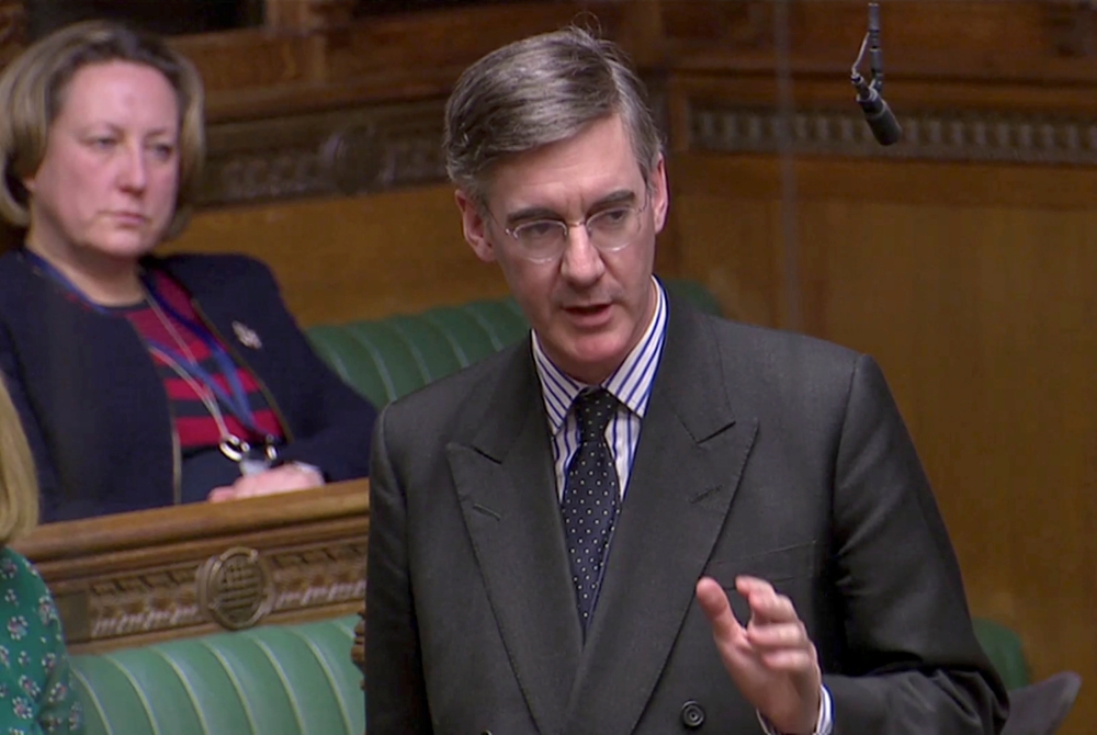 British Conservative Party Member of Parliament Jacob Rees-Mogg speaks in Parliament in London in this March 12, 2019 file photo. — Reuters