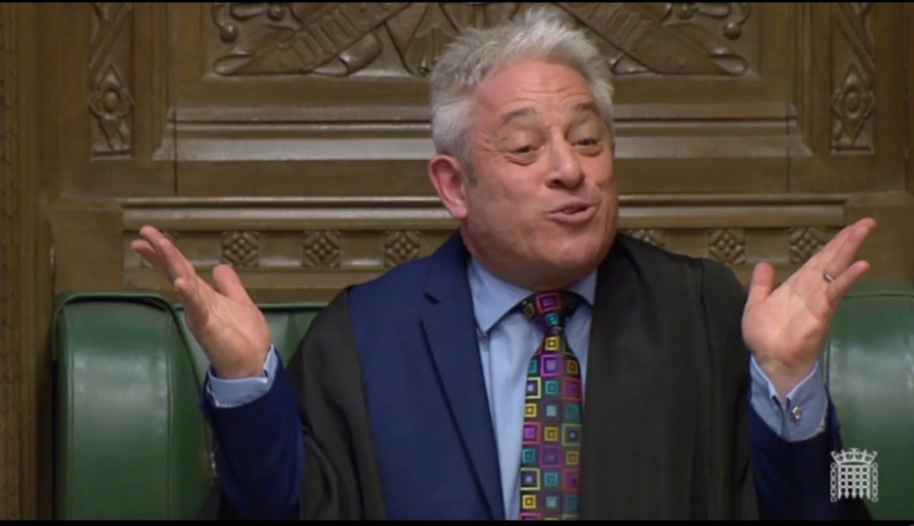 Speaker of the House John Bercow speaks in Parliament in London on Monday in this screen grab taken from video. — Reuters