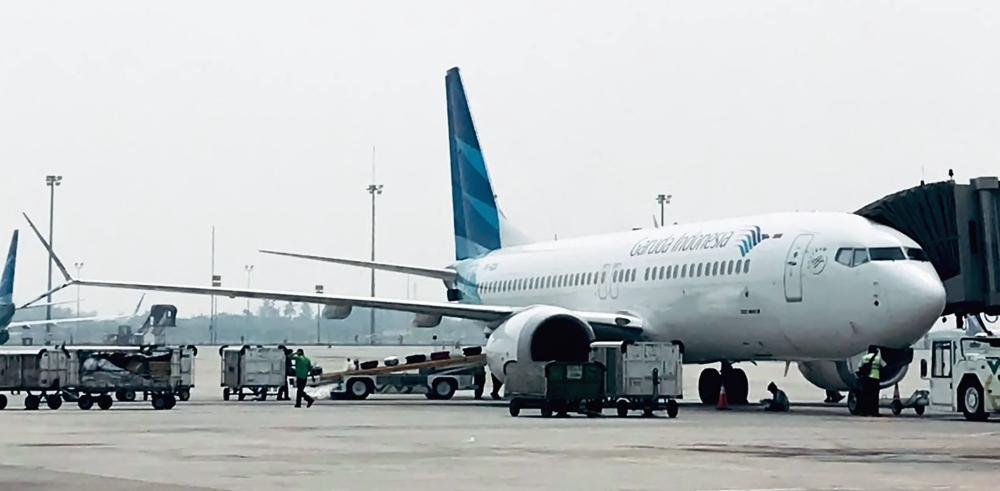 This picture taken on May 15, 2018 shows a Garuda Indonesia Boeing 737 Max 8 at Jakarta International airport in Jakarta. — AFP