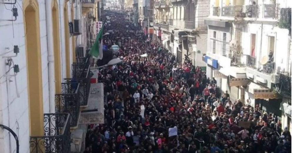 Hundreds of thousands of people demonstrated throughout Algeria earlier this month. — AFP