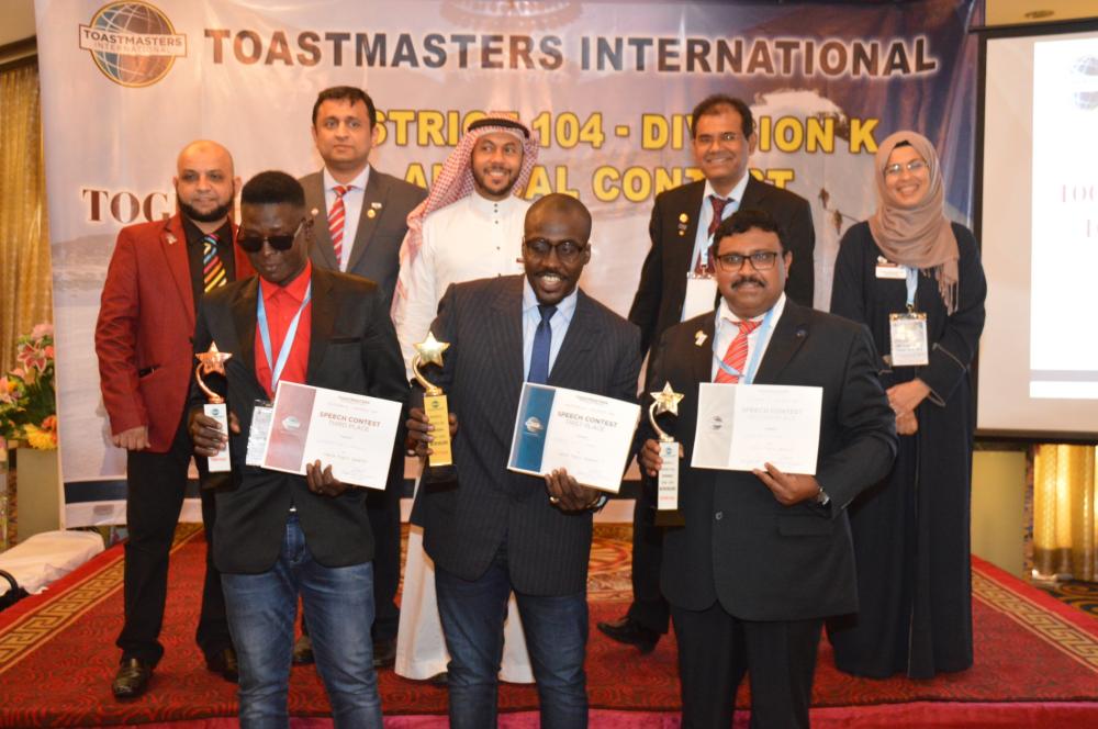 Group photo of Division K Toastmasters members along with the winners. – SG Photos by Abdul Rahman M. Baig   
