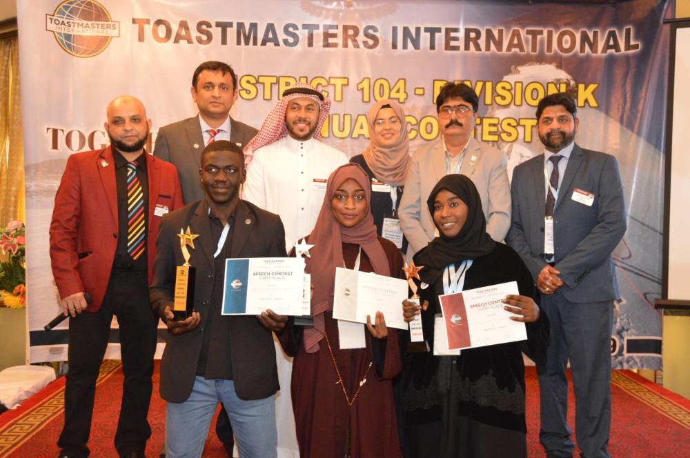 Group photo of Division K Toastmasters members along with the winners. – SG Photos by Abdul Rahman M. Baig   
