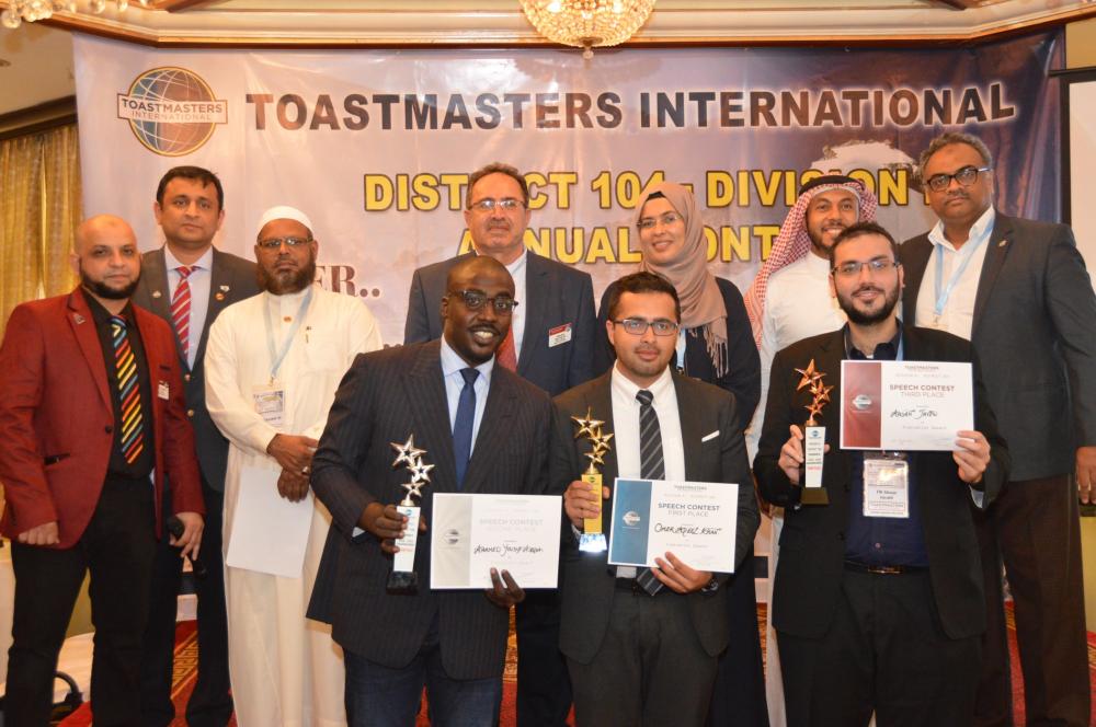 Group photo of Division K Toastmasters members along with the winners. – SG Photos by Abdul Rahman M. Baig   
