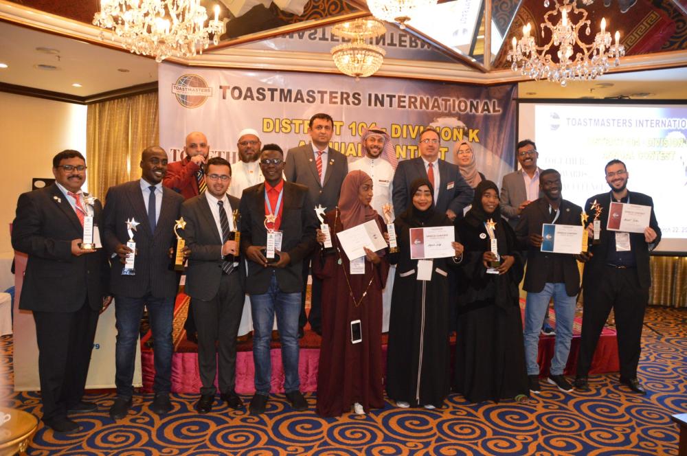 Group photo of Division K Toastmasters members along with the winners. – SG Photos by Abdul Rahman M. Baig   
