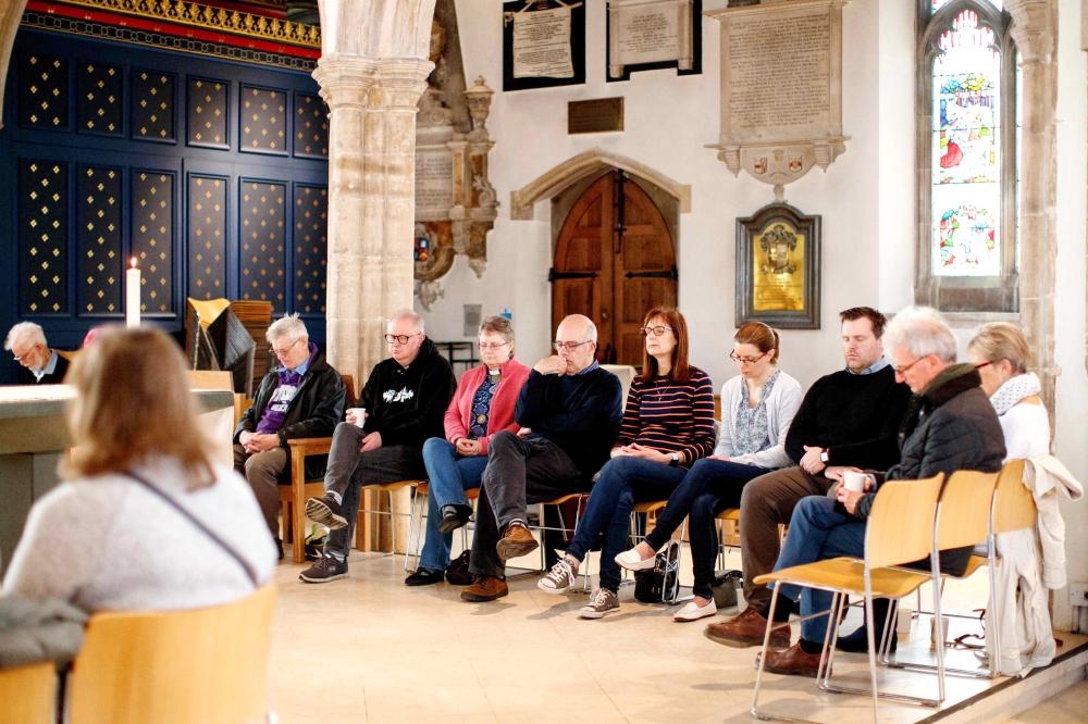 


People participate in a prayer meeting on Brexit at Chelmsford Cathedral in Chelmsford, Saturday. With Britain’s political world in chaos over Brexit, Christians across the country this weekend took part in special prayer sessions hoping for some divine help in healing bitter Brexit divisions. — AFP