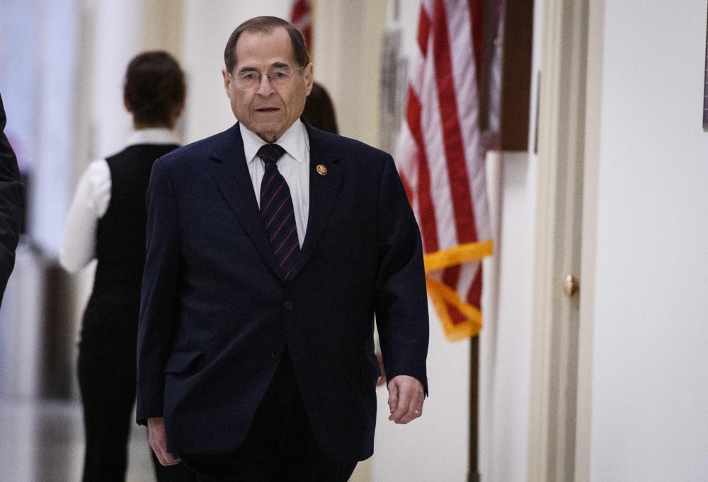 US House Judiciary Committee Chairman Jerry Nadler walks to his office at the US Capitol in Washington in this March 25, 2019 file photo. — AFP