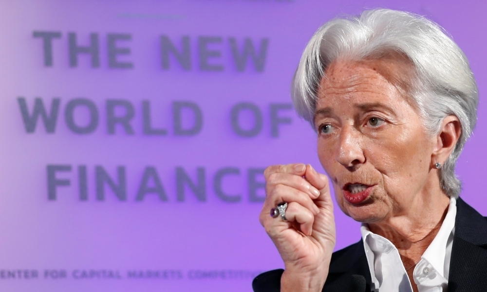 


International Monetary Fund (IMF) Managing Director Christine Lagarde delivers a speech at the US Chamber of Commerce in Washington, US on April 2