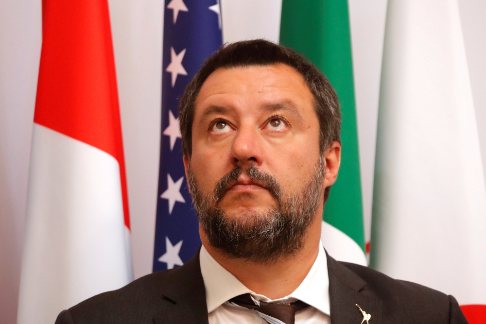 Italy’s Deputy Prime Minister Matteo Salvini attends a news conference during a meeting of the Interior ministers of G7 nations in Paris, France, on Friday. — Reuters