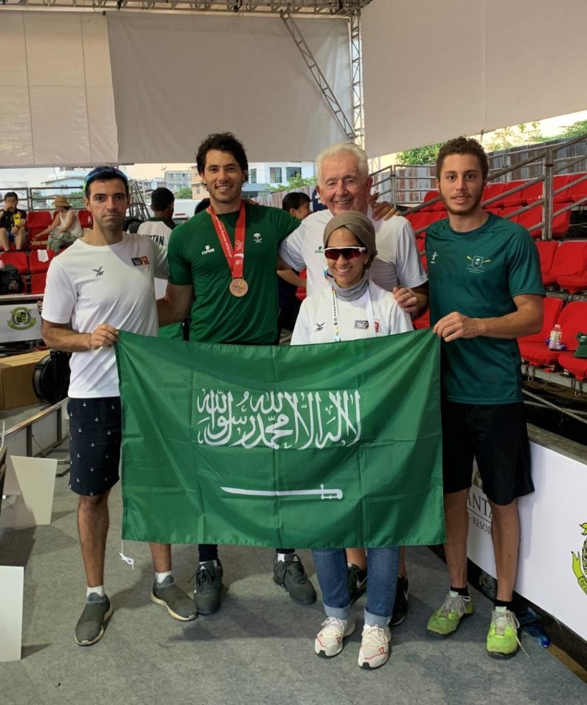 Husein Alireza celebrates with Saudi squad.