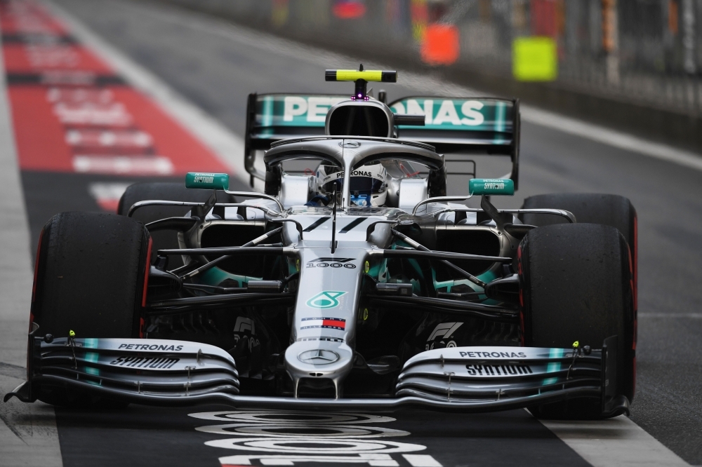 Mercedes' Finnish driver Valtteri Bottas prepares for a practice start during the second practice session for the Formula One Chinese Grand Prix in Shanghai on Friday. — AFP 