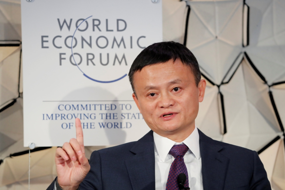 File photo shows Jack Ma, chairman of Alibaba Group attending the World Economic Forum (WEF) annual meeting in Davos, Switzerland. — Reuters