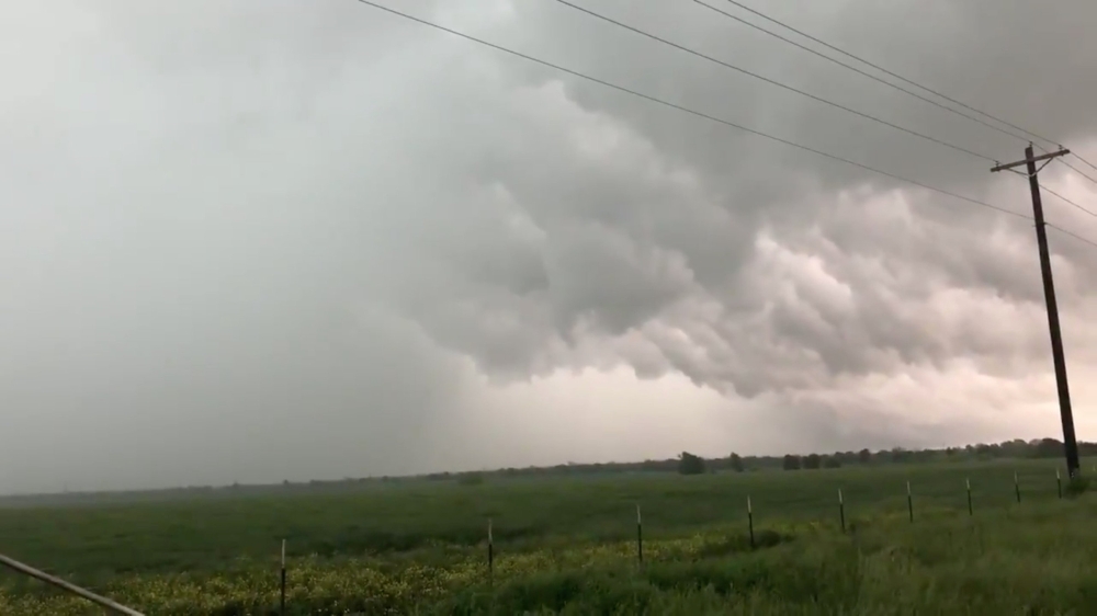 A view of clouds, part of a weather system seen from near Franklin, Texas, US, in this still image from social media video on Sunday. — Reuters