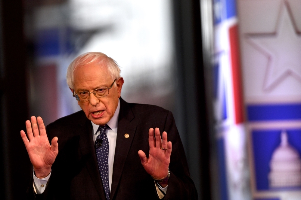 Democratic presidential candidate US Sen. Bernie Sanders participates in a FOX News Town Hall at SteelStacks in Bethlehem, Pennsylvania, on Monday. — AFP