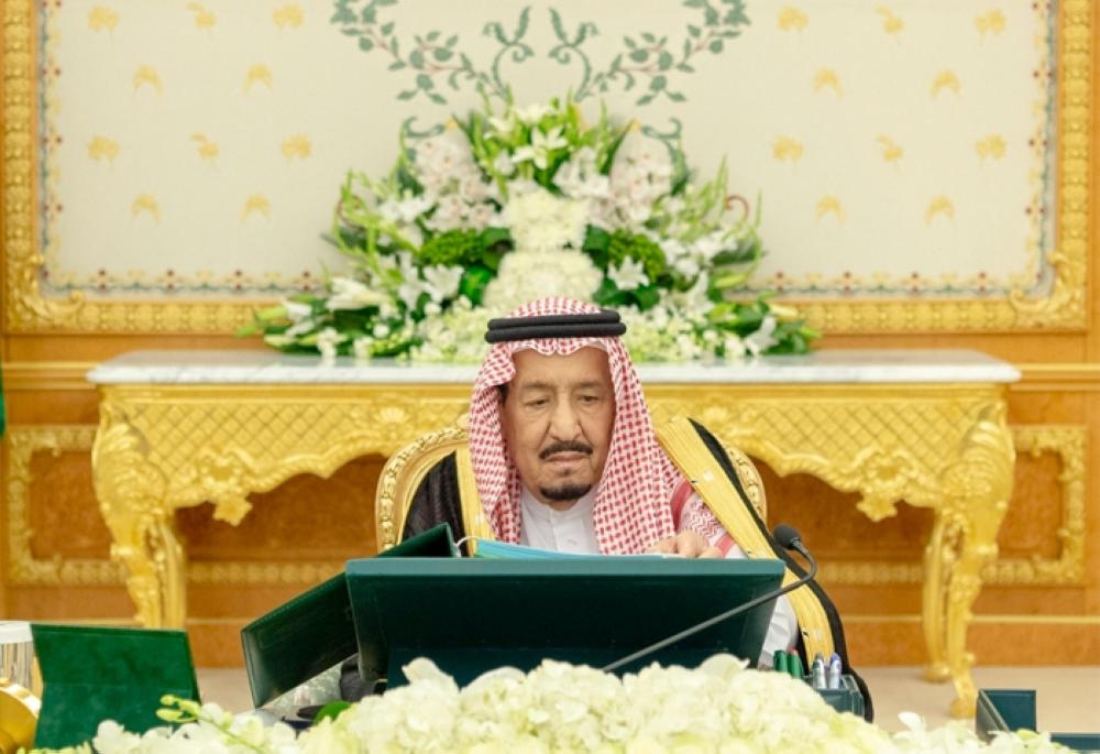 Custodian of the Two Holy Mosques King Salman chairs the Council of Ministers session at Al-Yamamah Palace in Riyadh on Tuesday. — SPA