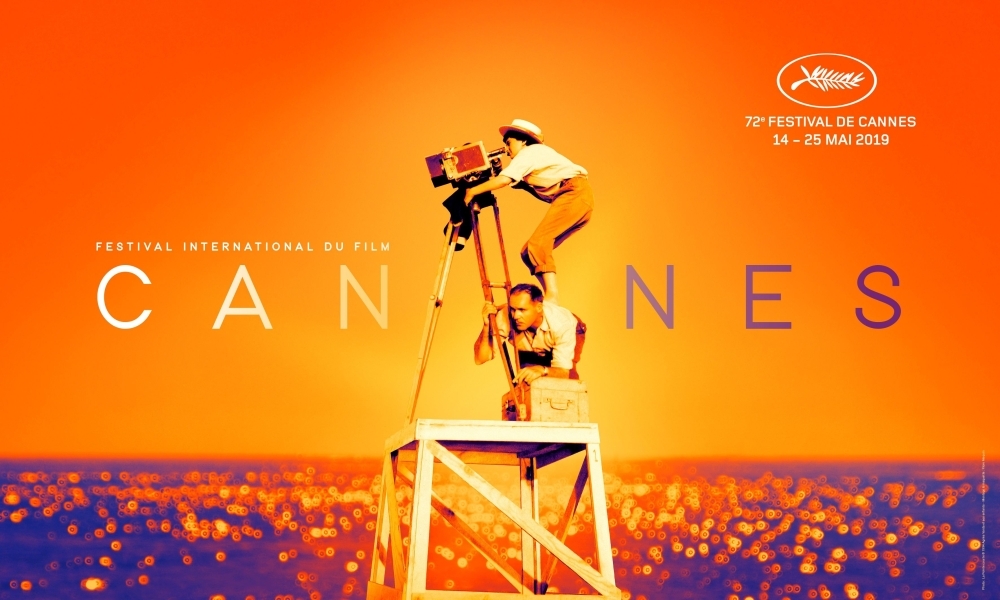 This handout image obtained on April 15, 2019 from the the Cannes Film Festival is the official poster for the 72nd festival created by graphic design house Filifox, featuring a rendering by Flore Maquin of a photo taken as a still from the 1955 film 
