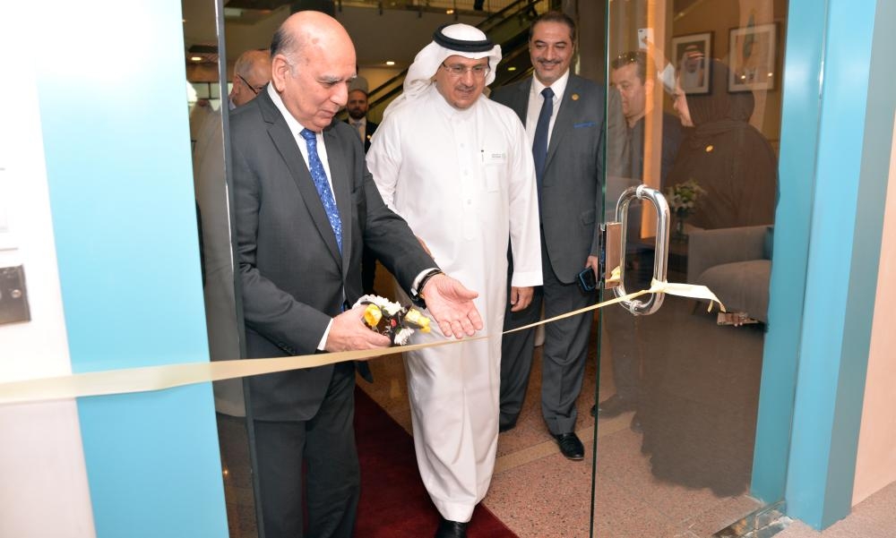From L to R - Dr. Fuad Hussein, deputy prime minister and finance minister of Iraq, Ahmed Al Khulaifi, governor of SAMA, and Faisal Al Haimus, chairman of TBI at the ribbon cutting ceremony in Riyadh. — Courtesy photo