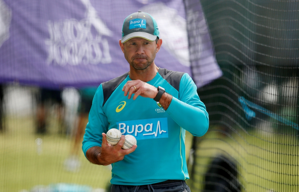 File photo shows Australia coach Ricky Ponting during nets at Emirates Old Trafford, Manchester, Britain. — Reuters