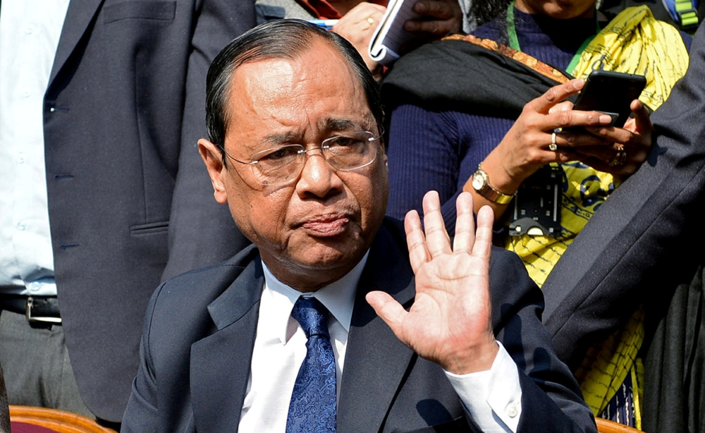 Ranjan Gogoi, a Supreme Court judge, gestures as he addresses the media at a news conference in New Delhi, India, in this Jan. 12, 2018 file photo. — Reuters