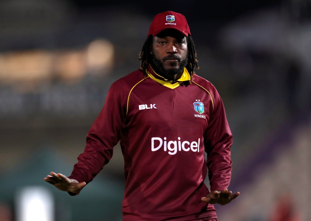 West Indies' Chris Gayle at the end of the match against England during the Fifth One Day International at The Rose Bowl, Southampton, Britain,  in this file photo. — Reuters